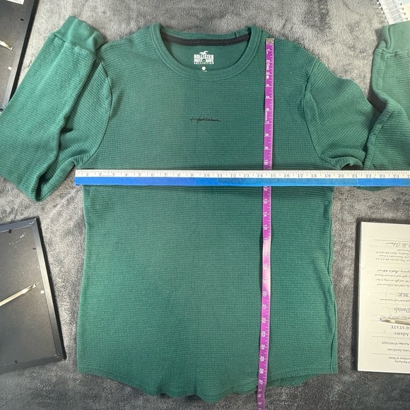 Hollister shirt long sleeve Large Green Waffle Knit Thermal Stretchy Layering - Picture 4 of 5